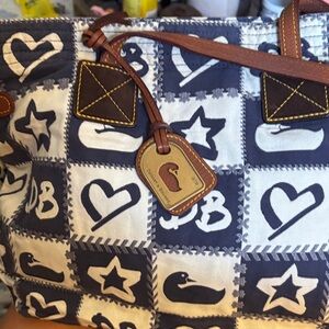 Dooney & Bourke Navy and Cream Tote